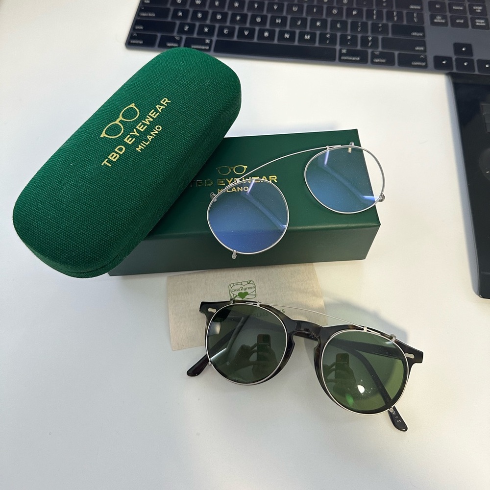 The Bespoke Dudes TBD Eyewear PLEAT Green Tortoise / Bottle Green Sunglasses